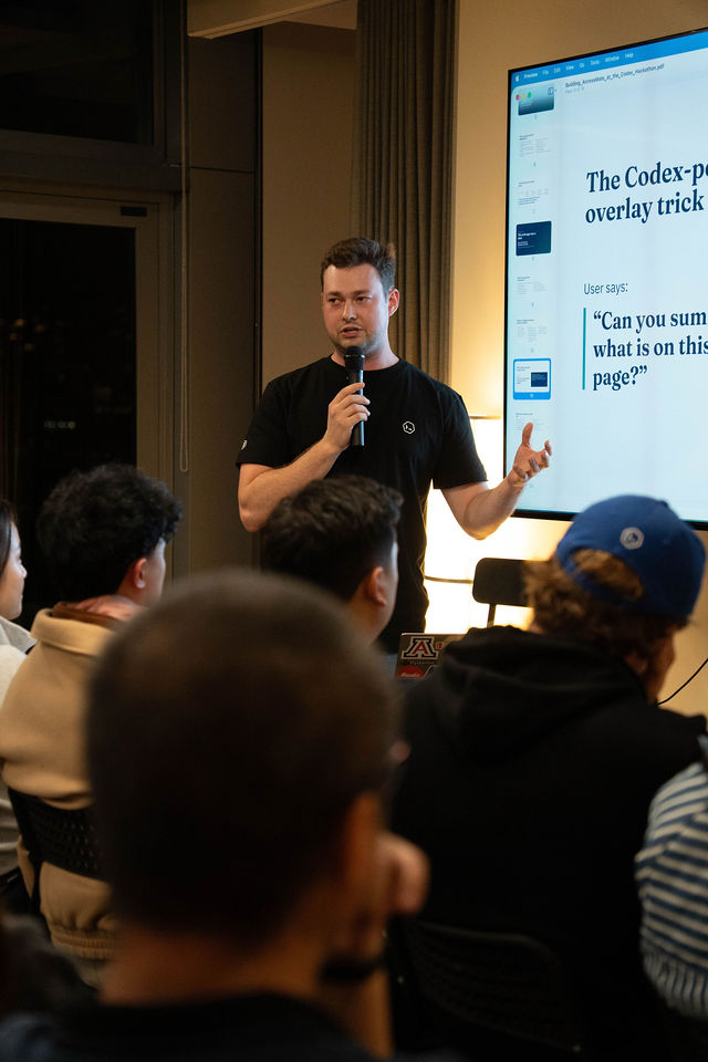 Oliver Scott presents AccessMate to the Codex Sydney community.